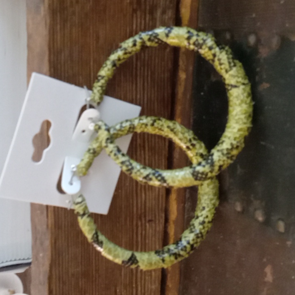 Snakeskin print Hoop Earings